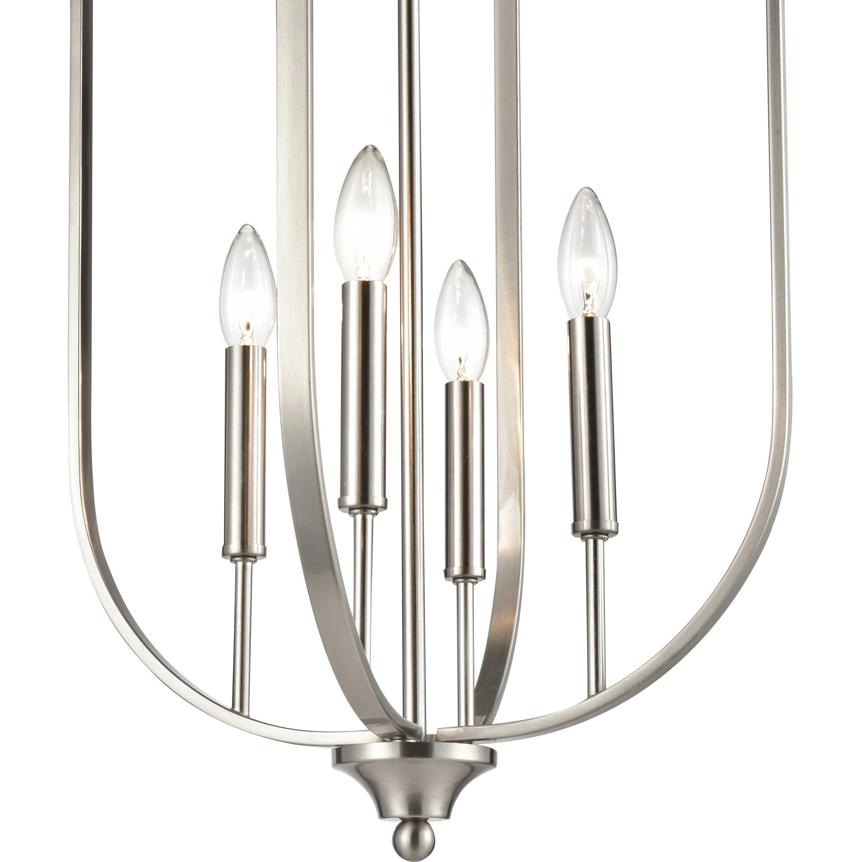 None 4 Light 16 inch Brushed Nickel Pendant Ceiling Light